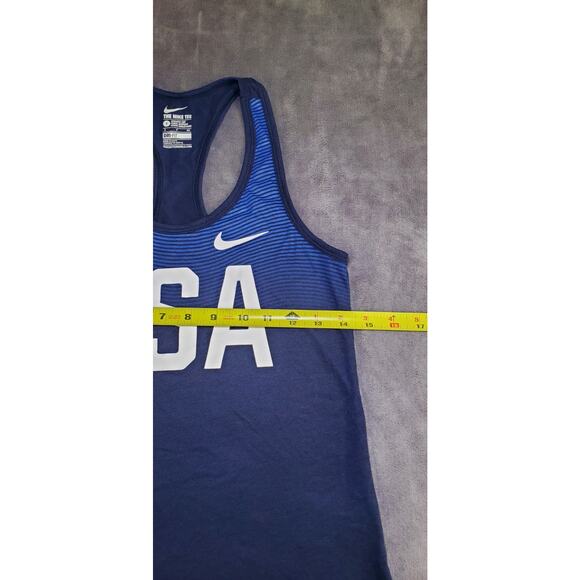 Nike USA Olympic Team Sz S Shirt Womens Blue Dri-FIT Tank Top Olympics C17-70 - Picture 3 of 10